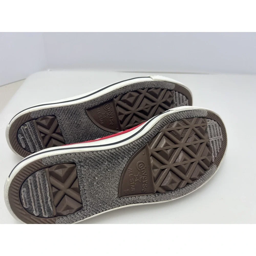 Converse Chuck Taylor‎ All Star Shoes Mens 5 Red Canvas Lace Up Low Top Sneakers - Picture 9 of 10